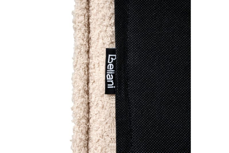 Seng med lamellramme Limanton - Beige, lyst tre, svart/bouclé, Beige, lyst tre, svart/Bouclé, 180x200 cm - Møbler - Senger - Sengeramme & sengestamme