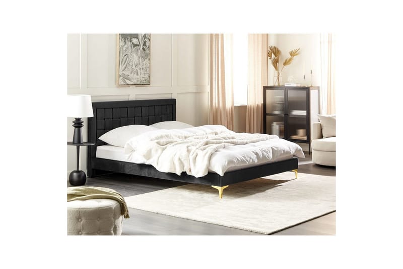 Seng med lamellramme Limoux - Svart, 160x200 cm - Møbler - Senger - Sengeramme & sengestamme