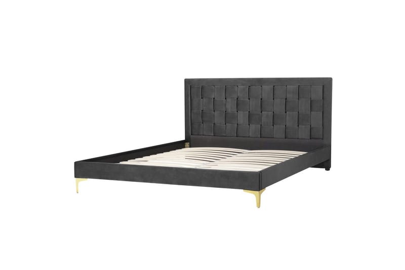 Seng med lamellramme Limoux, Svart, 160x200 cm