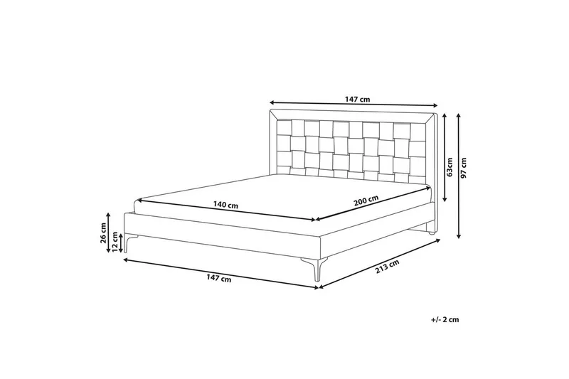 Seng med lamellramme Limoux - Taupe, 140x200 cm - Møbler - Senger - Sengeramme & sengestamme