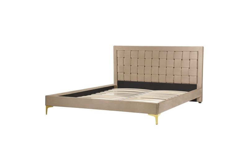 Seng med lamellramme Limoux, Taupe, 160x200 cm