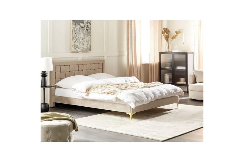 Seng med lamellramme Limoux - Taupe, 160x200 cm - Møbler - Senger - Sengeramme & sengestamme