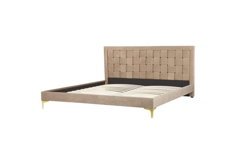 Seng med lamellramme Limoux, Taupe, 180x200 cm