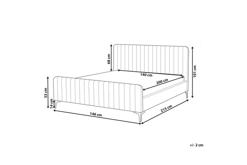 Seng med lamellramme Lunan - Beige, svart/Bouclé, 140x200 cm - Møbler - Senger - Sengeramme & sengestamme