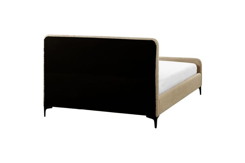 Seng med lamellramme Lunan - Taupe, svart/Bouclé, 140x200 cm - Møbler - Senger - Sengeramme & sengestamme