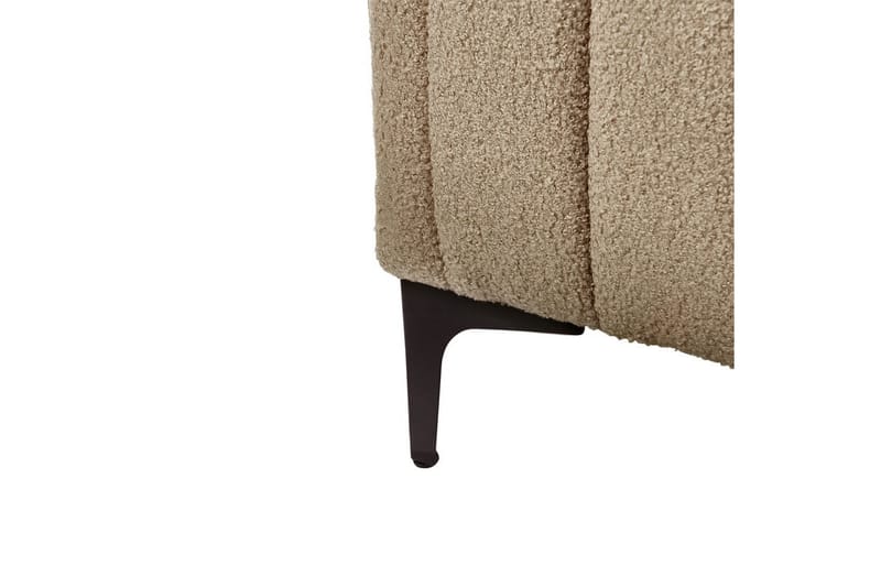 Seng med lamellramme Lunan - Taupe, svart/Bouclé, 160x200 cm - Møbler - Senger - Sengeramme & sengestamme