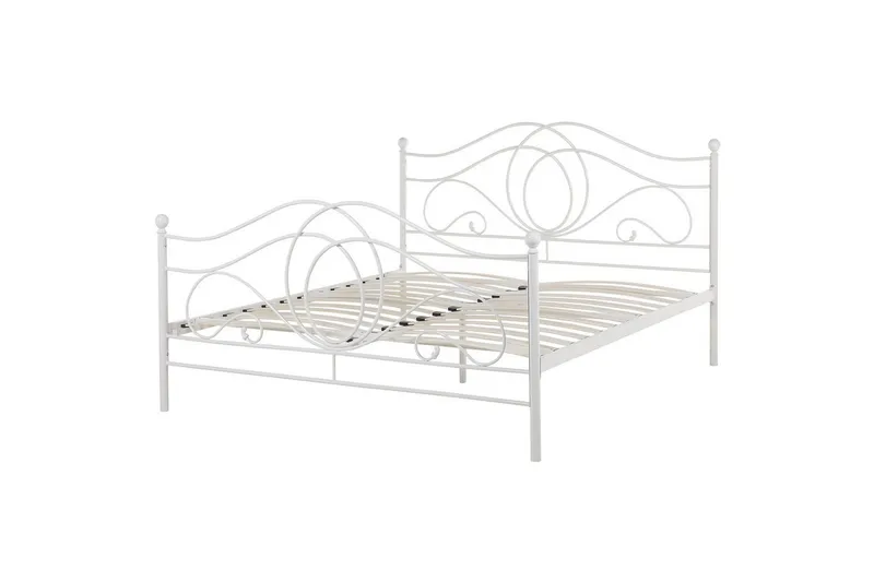 Seng med lamellramme Lyra, Hvit