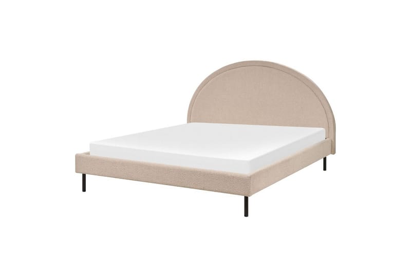 Seng med lamellramme Margut, Beige/Bouclé, 160x200 cm