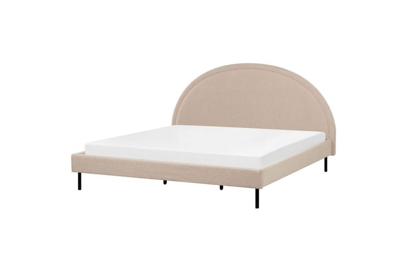Seng med lamellramme Margut, Beige/Bouclé, 180x200 cm