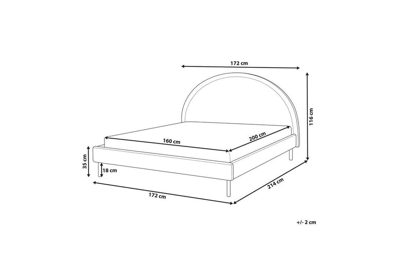 Seng med lamellramme Margut - Beige/Polyester, 160x200 cm - Møbler - Senger - Sengeramme & sengestamme