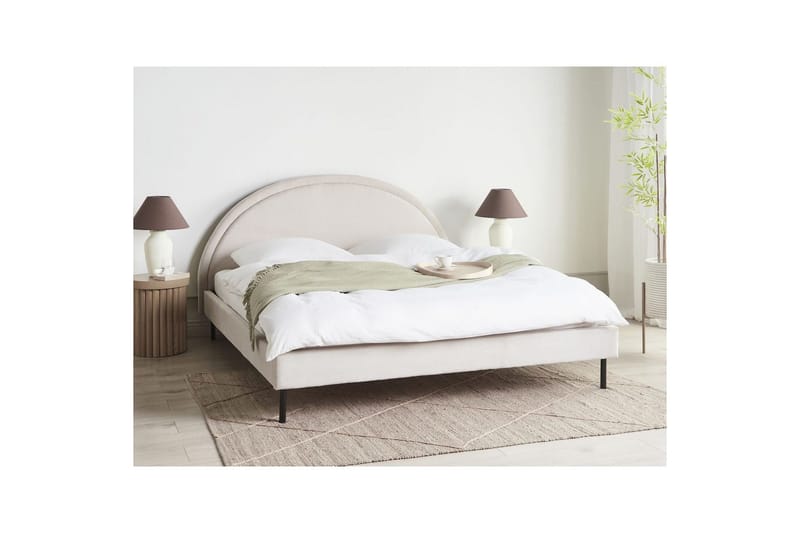 Seng med lamellramme Margut - Beige/Polyester, 180x200 cm - Møbler - Senger - Sengeramme & sengestamme