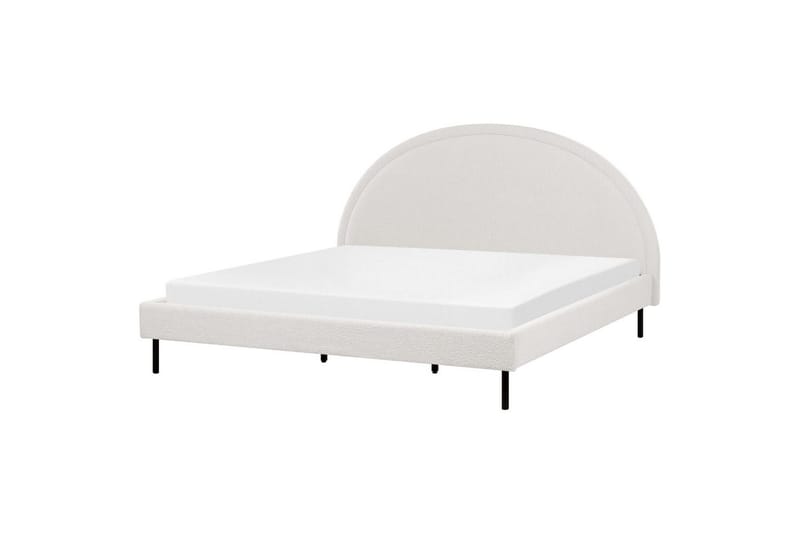 Seng med lamellramme Margut - Hvit/Bouclé, 180x200 cm - Møbler - Senger - Sengeramme & sengestamme