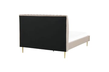 Seng med lamellramme Marville - Beige, gull, Beige, Gull, 160x200 cm - Møbler - Senger - Sengeramme & sengestamme