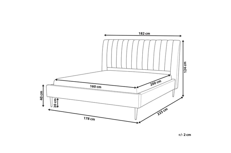Seng med lamellramme Marville - Beige, gull, Beige, Gull, 160x200 cm - Møbler - Senger - Sengeramme & sengestamme