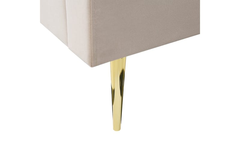 Seng med lamellramme Marville - Beige, gull, Beige, Gull, 160x200 cm - Møbler - Senger - Sengeramme & sengestamme