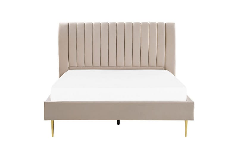 Seng med lamellramme Marville - Beige, gull, Beige, Gull, 180x200 cm - Møbler - Senger - Sengeramme & sengestamme
