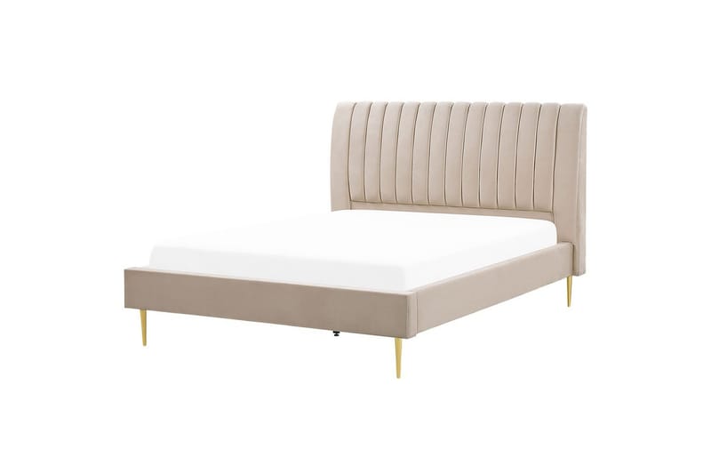 Seng med lamellramme Marville - Beige, gull, Beige, Gull, 180x200 cm - Møbler - Senger - Sengeramme & sengestamme