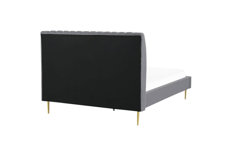 Seng med lamellramme Marville - Grå, Gull, Grå, gull, 140x200 cm - Møbler - Senger - Sengeramme & sengestamme