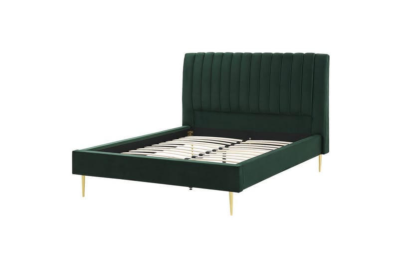 Seng med lamellramme Marville, Grønn, gull, Grønn, Gull, 140x200 cm