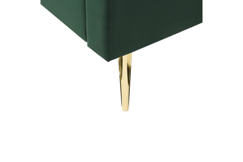 Seng med lamellramme Marville - Grønn, gull, Grønn, Gull, 140x200 cm - Møbler - Senger - Sengeramme & sengestamme