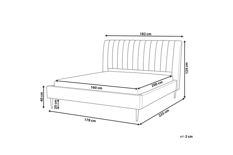 Seng med lamellramme Marville - Grønn, gull, Grønn, Gull, 160x200 cm - Møbler - Senger - Sengeramme & sengestamme