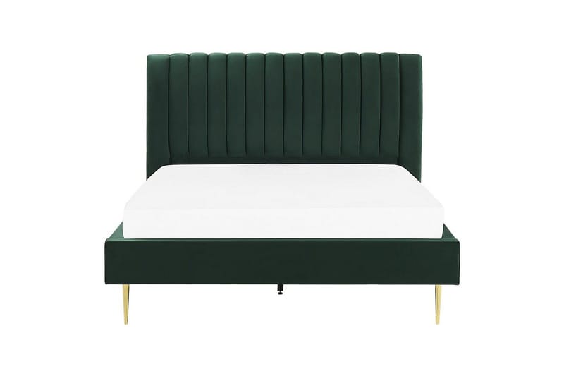 Seng med lamellramme Marville - Grønn, gull, Grønn, Gull, 180x200 cm - Møbler - Senger - Sengeramme & sengestamme