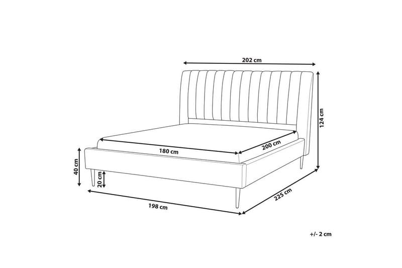 Seng med lamellramme Marville - Grønn, gull, Grønn, Gull, 180x200 cm - Møbler - Senger - Sengeramme & sengestamme