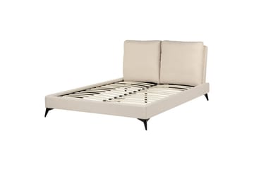 Seng med lamellramme Melle - Beige/Bouclé, 140x200 cm - Møbler - Senger - Sengeramme & sengestamme