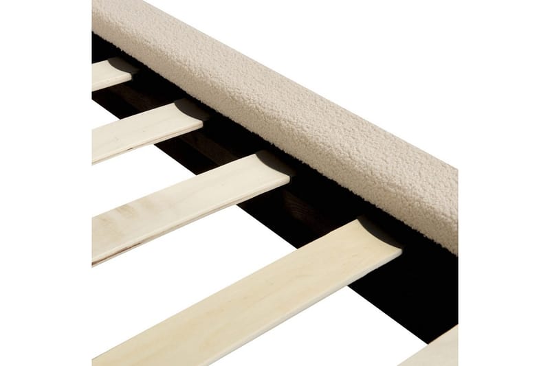 Seng med lamellramme Melle - Beige/Bouclé, 160x200 cm - Møbler - Senger - Sengeramme & sengestamme
