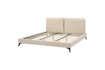 Seng med lamellramme Melle - Beige/Bouclé, 180x200 cm - Møbler - Senger - Sengeramme & sengestamme