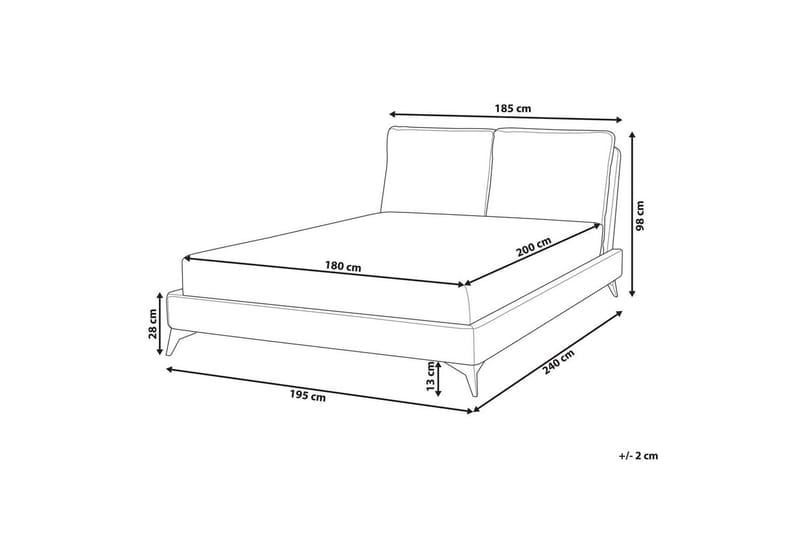 Seng med lamellramme Melle - Beige/Bouclé, 180x200 cm - Møbler - Senger - Sengeramme & sengestamme