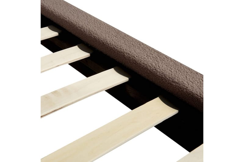 Seng med lamellramme Melle - Brun, Svart/Bouclé, 140x200 cm - Møbler - Senger - Sengeramme & sengestamme