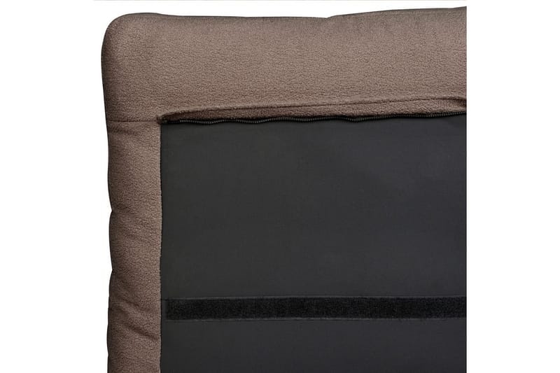 Seng med lamellramme Melle - Brun, Svart/Bouclé, 140x200 cm - Møbler - Senger - Sengeramme & sengestamme