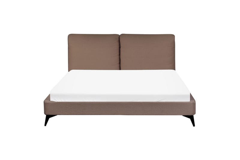 Seng med lamellramme Melle - Brun, Svart/Bouclé, 160x200 cm - Møbler - Senger - Sengeramme & sengestamme