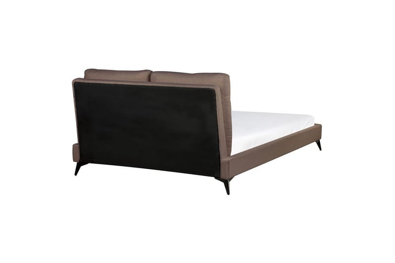 Seng med lamellramme Melle - Brun, Svart/Bouclé, 160x200 cm - Møbler - Senger - Sengeramme & sengestamme