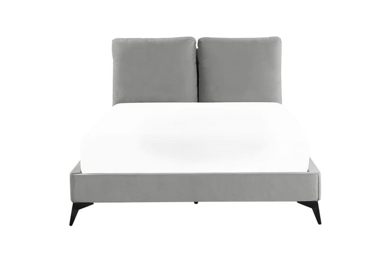 Seng med lamellramme Melle - Grå, svart/Fløyel, 140x200 cm - Møbler - Senger - Sengeramme & sengestamme