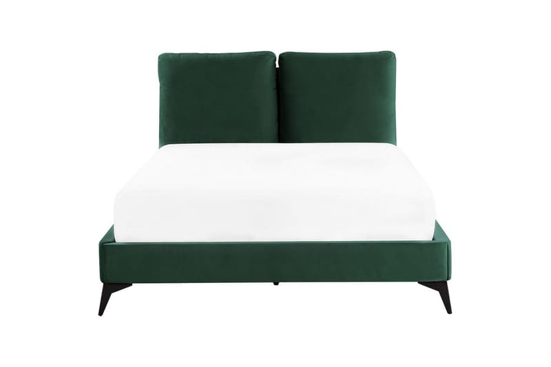Seng med lamellramme Melle - Grønn, Svart/Fløyel, Grønn, svart/Fløyel, 140x200 cm - Møbler - Senger - Sengeramme & sengestamme
