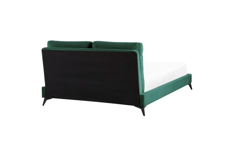 Seng med lamellramme Melle - Grønn, Svart/Fløyel, Grønn, svart/Fløyel, 140x200 cm - Møbler - Senger - Sengeramme & sengestamme