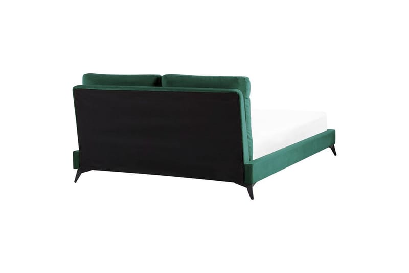 Seng med lamellramme Melle - Grønn, Svart/Fløyel, Grønn, svart/Fløyel, 160x200 cm - Møbler - Senger - Sengeramme & sengestamme