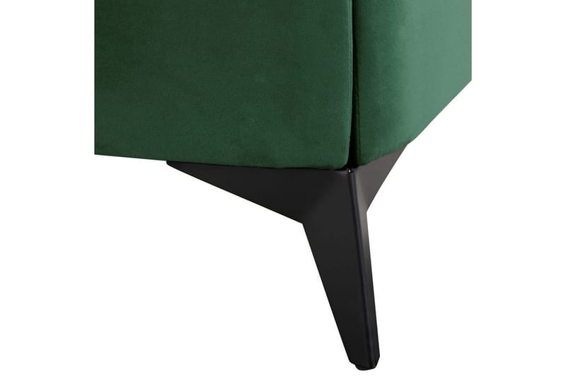 Seng med lamellramme Melle - Grønn, Svart/Fløyel, Grønn, svart/Fløyel, 180x200 cm - Møbler - Senger - Sengeramme & sengestamme