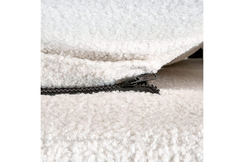 Seng med lamellramme Melle - Hvit, Svart/Bouclé, 140x200 cm - Møbler - Senger - Sengeramme & sengestamme