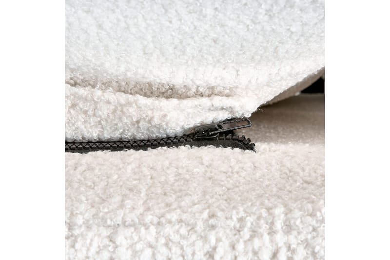 Seng med lamellramme Melle - Hvit, Svart/Bouclé, 140x200 cm - Møbler - Senger - Sengeramme & sengestamme