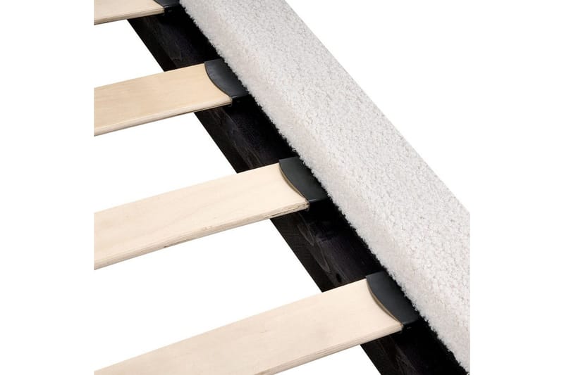 Seng med lamellramme Melle - Hvit, Svart/Bouclé, 180x200 cm - Møbler - Senger - Sengeramme & sengestamme