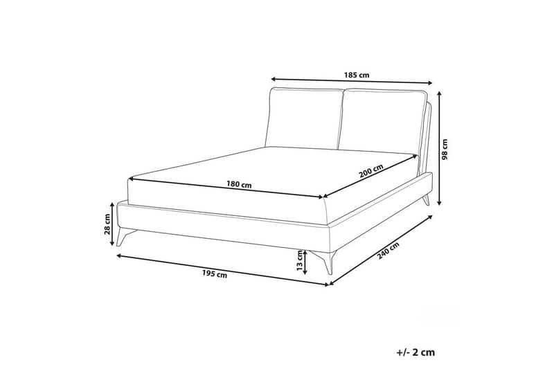 Seng med lamellramme Melle - Hvit, Svart/Bouclé, 180x200 cm - Møbler - Senger - Sengeramme & sengestamme