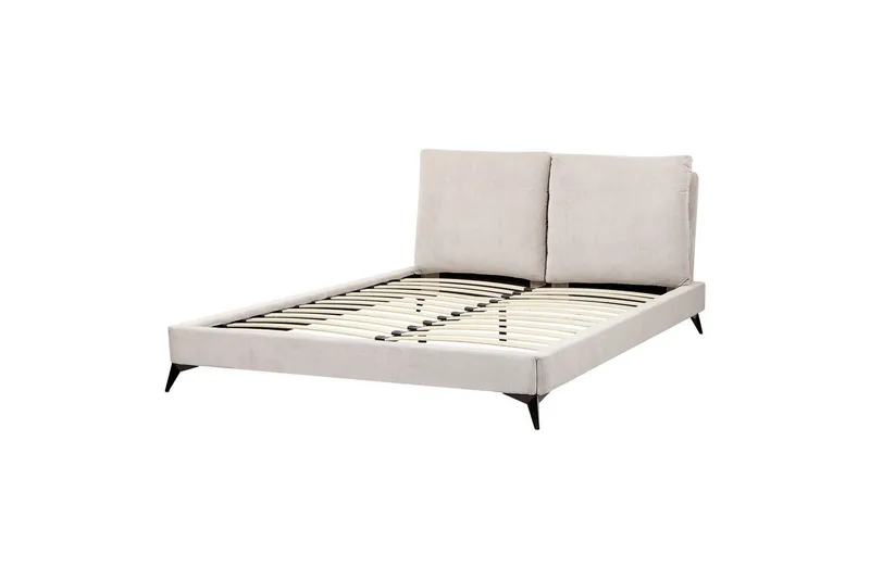 Seng med lamellramme Melle - Lys beige/Mansjettstoff, Lysebeige/Manchestertøy, Lys beige/Kordfløyel, Lys beige/Manchester, 160x200 cm - Møbler - Senger - Sengeramme & sengestamme