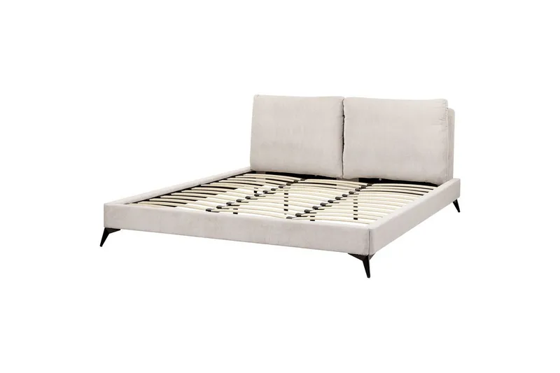 Seng med lamellramme Melle - Lys beige/Mansjettstoff, Lysebeige/Manchestertøy, Lys beige/Kordfløyel, Lys beige/Manchester, 180x200 cm - Møbler - Senger - Sengeramme & sengestamme