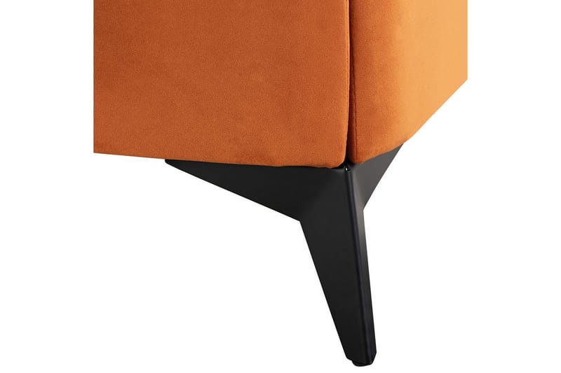 Seng med lamellramme Melle - Oransje, svart/Fløyel, Oransje, svart/fløyel, 140x200 cm - Møbler - Senger - Sengeramme & sengestamme
