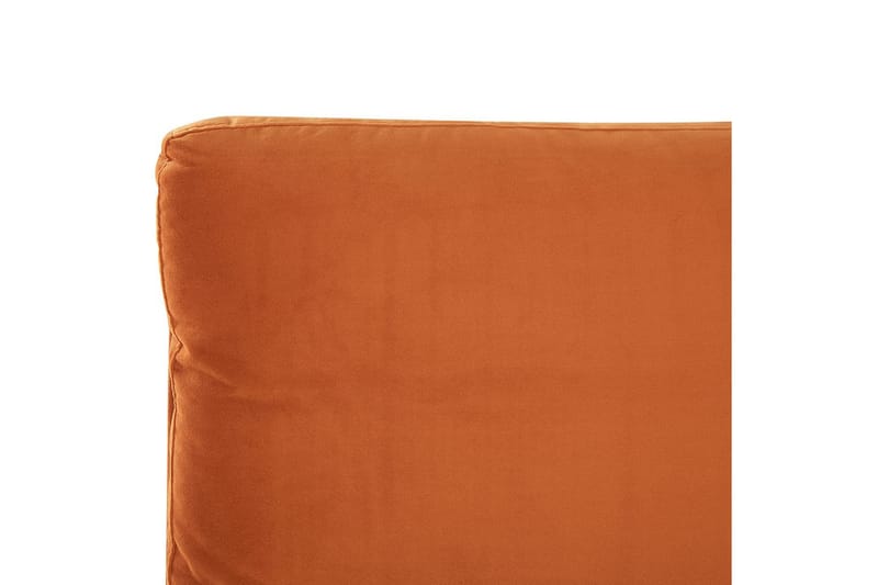 Seng med lamellramme Melle - Oransje, svart/Fløyel, Oransje, svart/fløyel, 140x200 cm - Møbler - Senger - Sengeramme & sengestamme