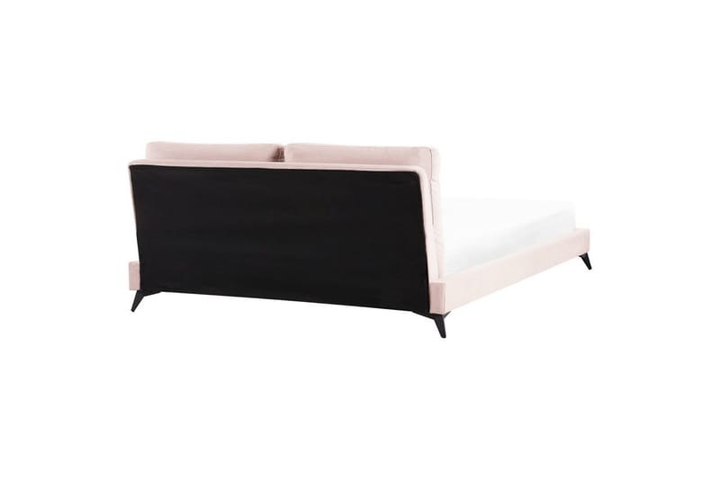 Seng med lamellramme Melle - Rosa, Svart/Fløyel, Rosa, svart/fløyel, Rosa, Svart/Velur, Rosa, Svart/Sateng, 180x200 cm - Møbler - Senger - Sengeramme & sengestamme