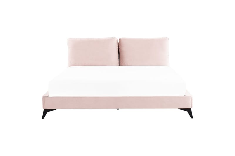 Seng med lamellramme Melle - Rosa, Svart/Fløyel, Rosa, svart/fløyel, Rosa, Svart/Velur, Rosa, Svart/Sateng, 180x200 cm - Møbler - Senger - Sengeramme & sengestamme